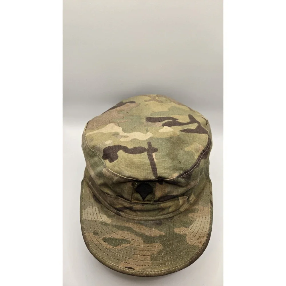 US Army OCP Camo Patrol Cap Hat Named Jacobs Spade Patch Military Field Worn